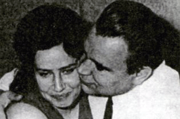 Владимир Пивоев с женой, 1977 год